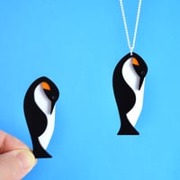 Image 1 of Shy Penguin Brooch or Necklace