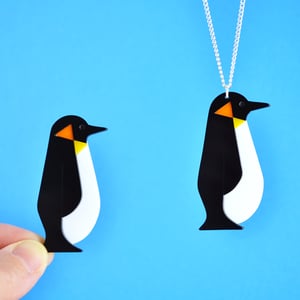 Image of Confident Penguin Brooch or Necklace