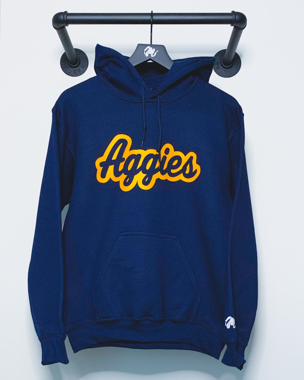 Image of Aggies Hoodie-Navy/Gold 