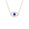 Blue Sapphire Evil Eye Pendant with Diamond Accents