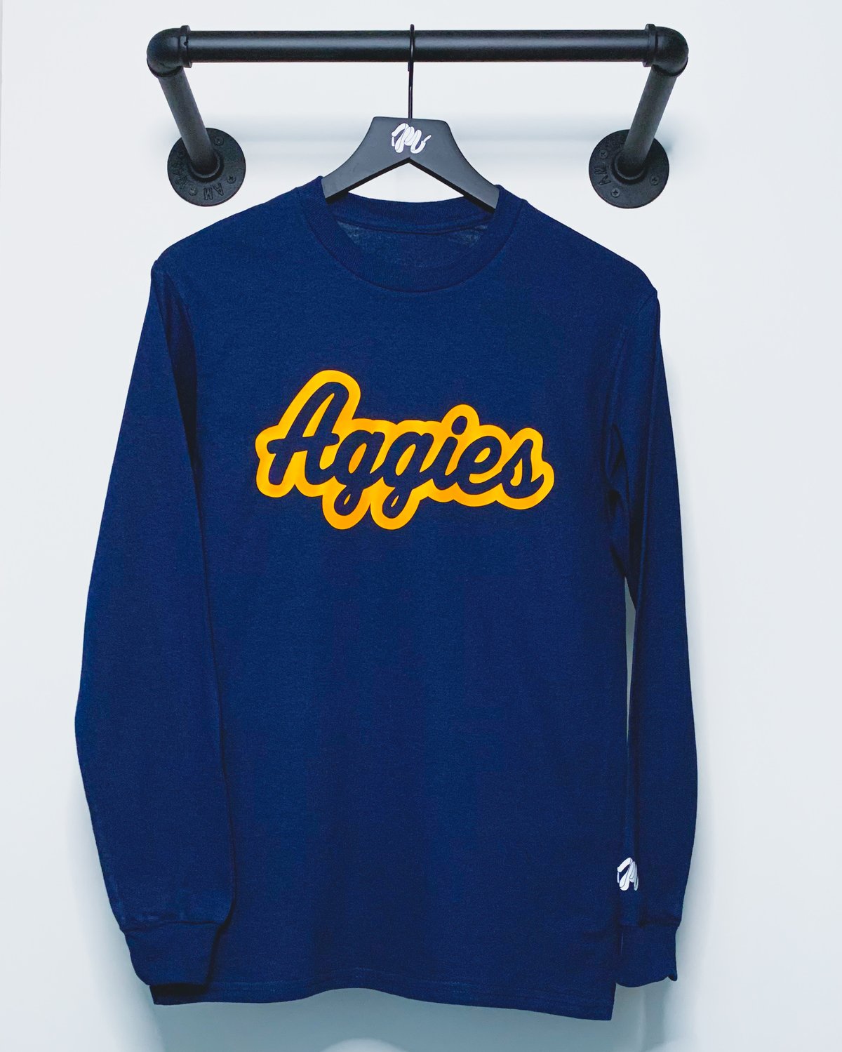 Image of Aggies L/S-Navy/Gold