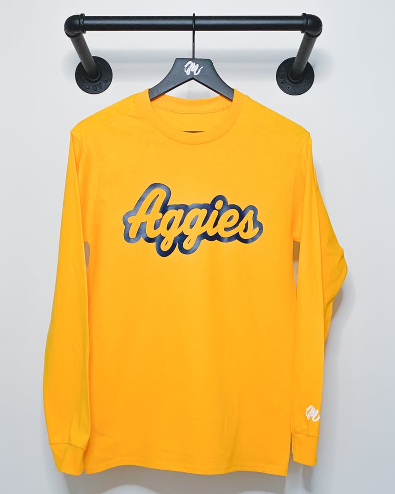 Image of Aggies L/S-Gold/Navy