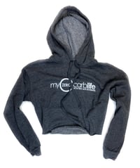 Image 1 of MZCL Logo Cropped Hoodie - Dark Gray