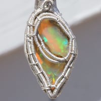 Image 4 of Ethiopian Opal Woven Wire Wrapped Pendant