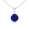 Classic Round Tanzanite Solitaire Pendant #1
