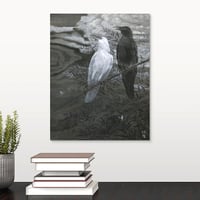 Image 2 of 'Crows and Silver Moon' Artist-Embellished LTD Canvas Print