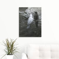 Image 4 of 'Crows and Silver Moon' Artist-Embellished LTD Canvas Print