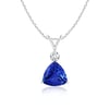 Trillion Tanzanite Solitaire Pendant with Diamond 