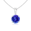 Classic Round Tanzanite Solitaire Pendant #2