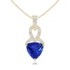 Trillion Tanzanite Dangle Pendant with Diamond Accents