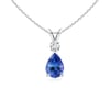 Tanzanite Teardrop Pendant with Diamond