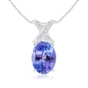Oval Tanzanite XO Pendant with Diamonds