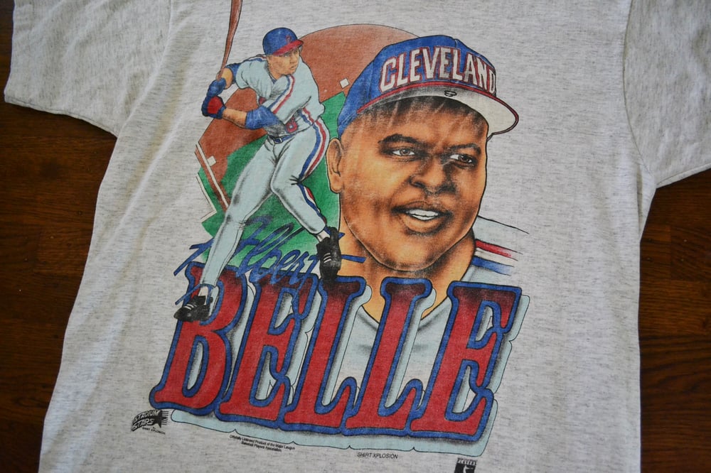 Image of Vintage 1990's Cleveland Indians Albert Belle Stadium Stars T-Shirt Sz.XL