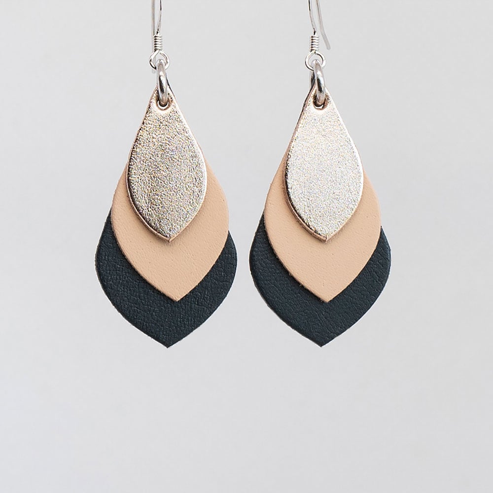 Leather deals drop earrings