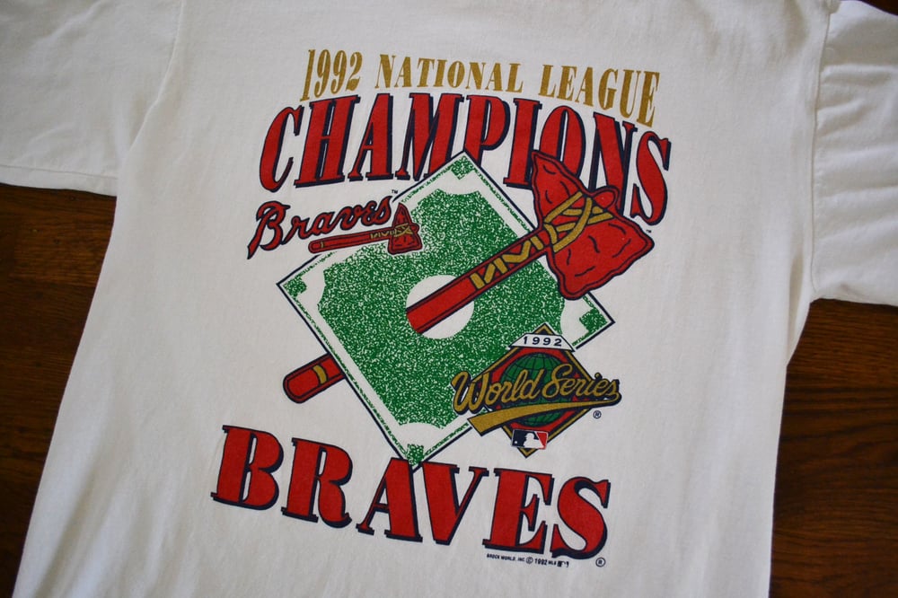 Vintage 1992 Atlanta Braves NL Champs / World Series T-Shirt Sz.L / Sole  Food SF