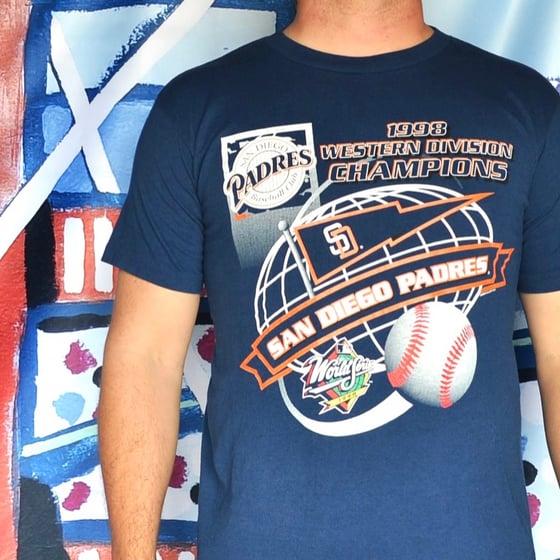 Image of Vintage 1998 San Diego Padres NL Champs / World Series T-Shirt Sz.XL (Youth)