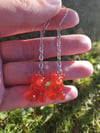 Orange gummy bear chain earrings