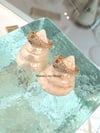 14k solid gold diamond snake hoop earrings 
