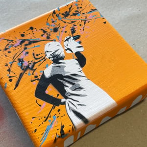 Image of "Drip Remover" 1/1 Mini Canvas (orange)