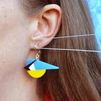 Image 3 of Blue Tit Earrings