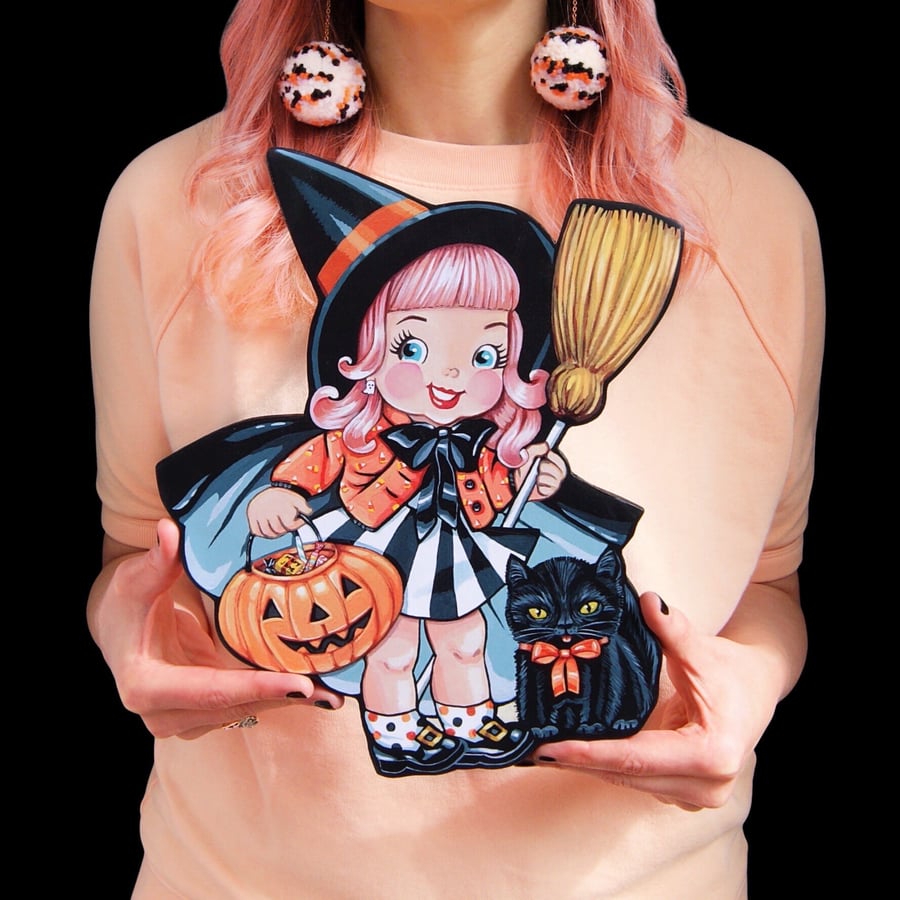 Image of Trick or Treat Witch plaque 