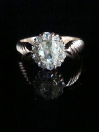Image 1 of FRENCH EDWARDIAN 14CT ROSE GOLD NATURAL OLD CUT DIAMOND CLUSTER RING