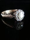 FRENCH EDWARDIAN 14CT ROSE GOLD NATURAL OLD CUT DIAMOND CLUSTER RING
