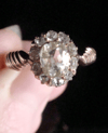 FRENCH EDWARDIAN 14CT ROSE GOLD NATURAL OLD CUT DIAMOND CLUSTER RING