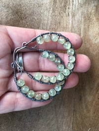 Image 3 of Prehnite Hoops / n19