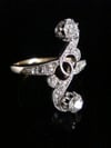 FRENCH EDWARDIAN 18CT YELLOW GOLD PLATINUM NATURAL OLD CUT DIAMOND TIARA RING