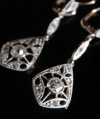 ORIGINAL EDWARDIAN 18CT YELLOW GOLD PLATINUM FRENCH ROSE CUT DIAMOND EARRINGS