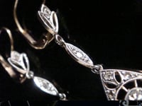 Image 3 of ORIGINAL EDWARDIAN 18CT YELLOW GOLD PLATINUM FRENCH ROSE CUT DIAMOND EARRINGS