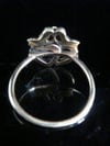 Victorian 18ct yellow gold rose cut diamond pearl double heart sweetheart ring