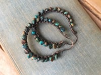 Image 2 of Large Rustic Turquoise Hoops earrings / n