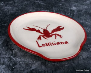 Image of Crawfish Spoon Rest for the Kitchen. Handmade Dish for Spoons. Memento of Louisia