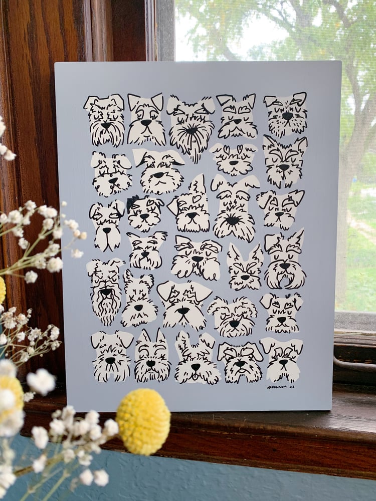 Image of A Bunch of Schnauzers - Original Painting 