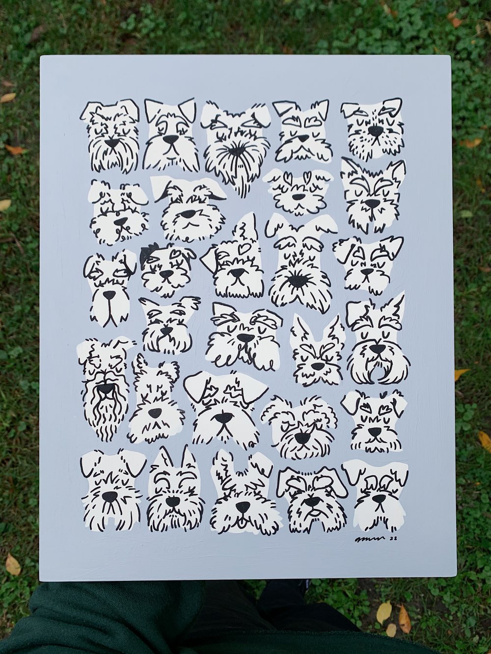 Image of A Bunch of Schnauzers - Original Painting 