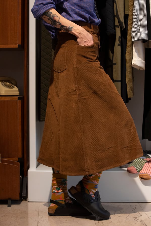 Image of Gonna velluto marrone