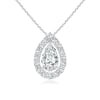 Pear Diamond Solitaire Floating Halo Pendant