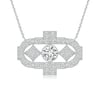 Art Deco Inspired Bezel-Set Diamond Pendant with Accents