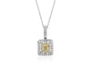 Yellow Diamond Cushion Pendant in 18k White and Yellow Gold (1.04 ct. tw.)