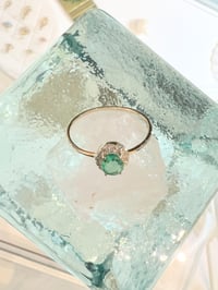 Image 5 of 14k solid gold oval emerald with diamond ring
