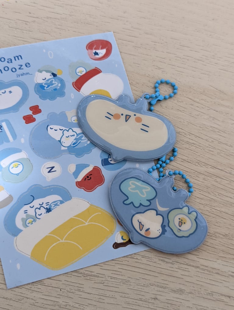 seafoam poofy charms  Image 2