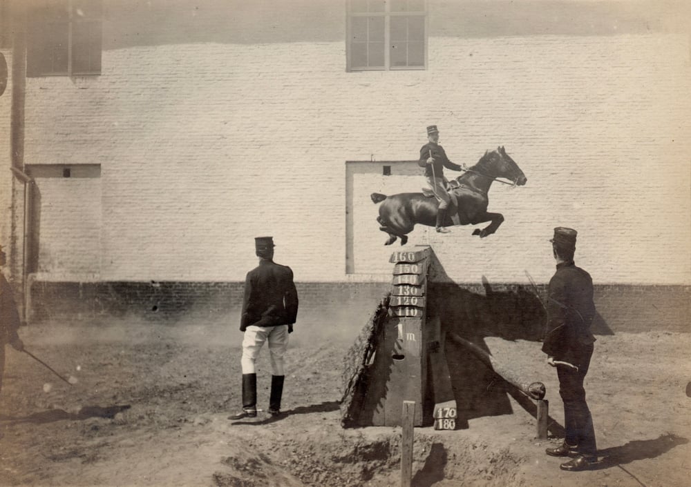 Image of Anonymous: jumping horse, France ca. 1910