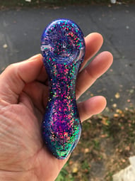 Rock-Star, Freezable Glitter Glass Pipe Smoking Bowl