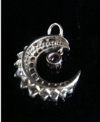 Victorian 18ct yellow gold Platinum Ruby and Diamond Crescent pendant