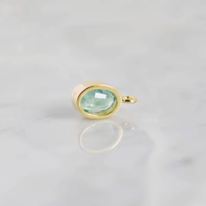 Image of Colombia Emerald oval cut 14k gold necklace no.1