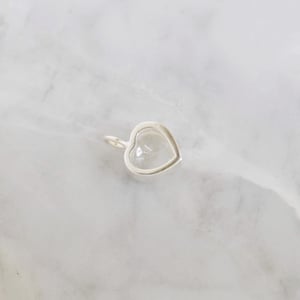 Image of Crystal Heart x Clear Quartz heart shape diamond cut silver necklace