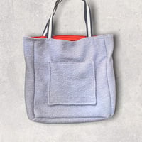 Image 1 of Grey Boucle reversible tote bag orange lining
