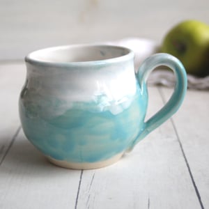 Image of Reserved for KaroleeHandmade Pottery Mug in White and Soft Blue Glazes